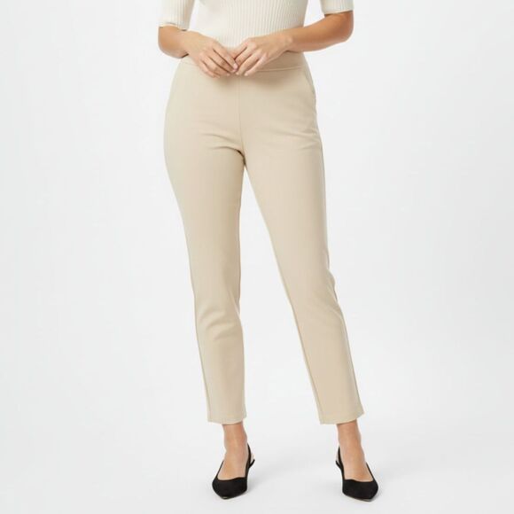 Peek & Peck Collection Light Khaki Pull-On Ankle Pants (Women's Size 14) - Picture 1 of 6